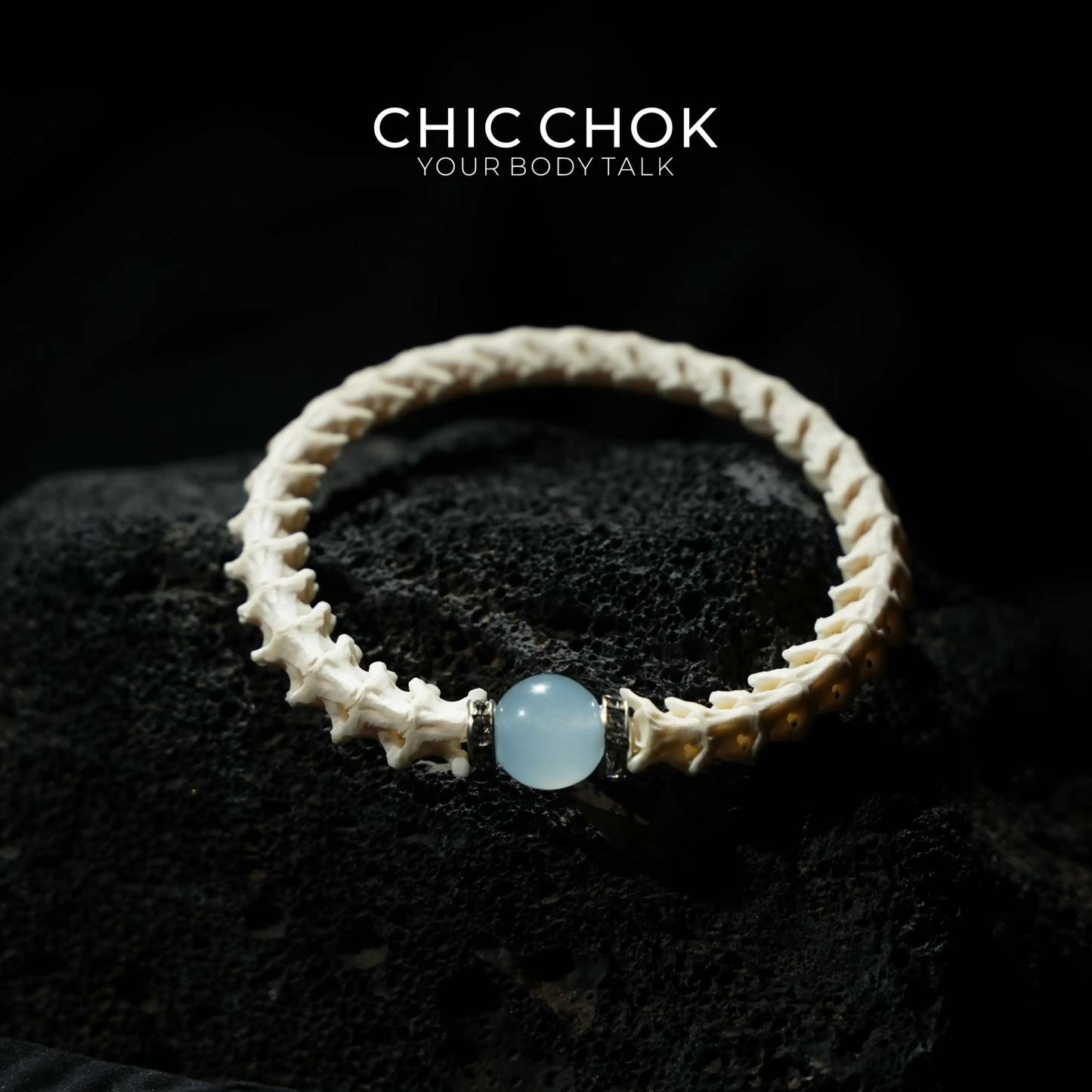 Snake Bone Light Blue Bracelet - CHICCHOK