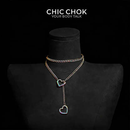 CHICCHOK [MeowChain] Heart O-ring Cuban chain necklace - CHICCHOK - Choker
