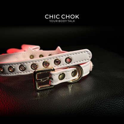 CHIC CHOK [Pearlescent kitty] Moon's Favor Pink Pearl Bow Necklace