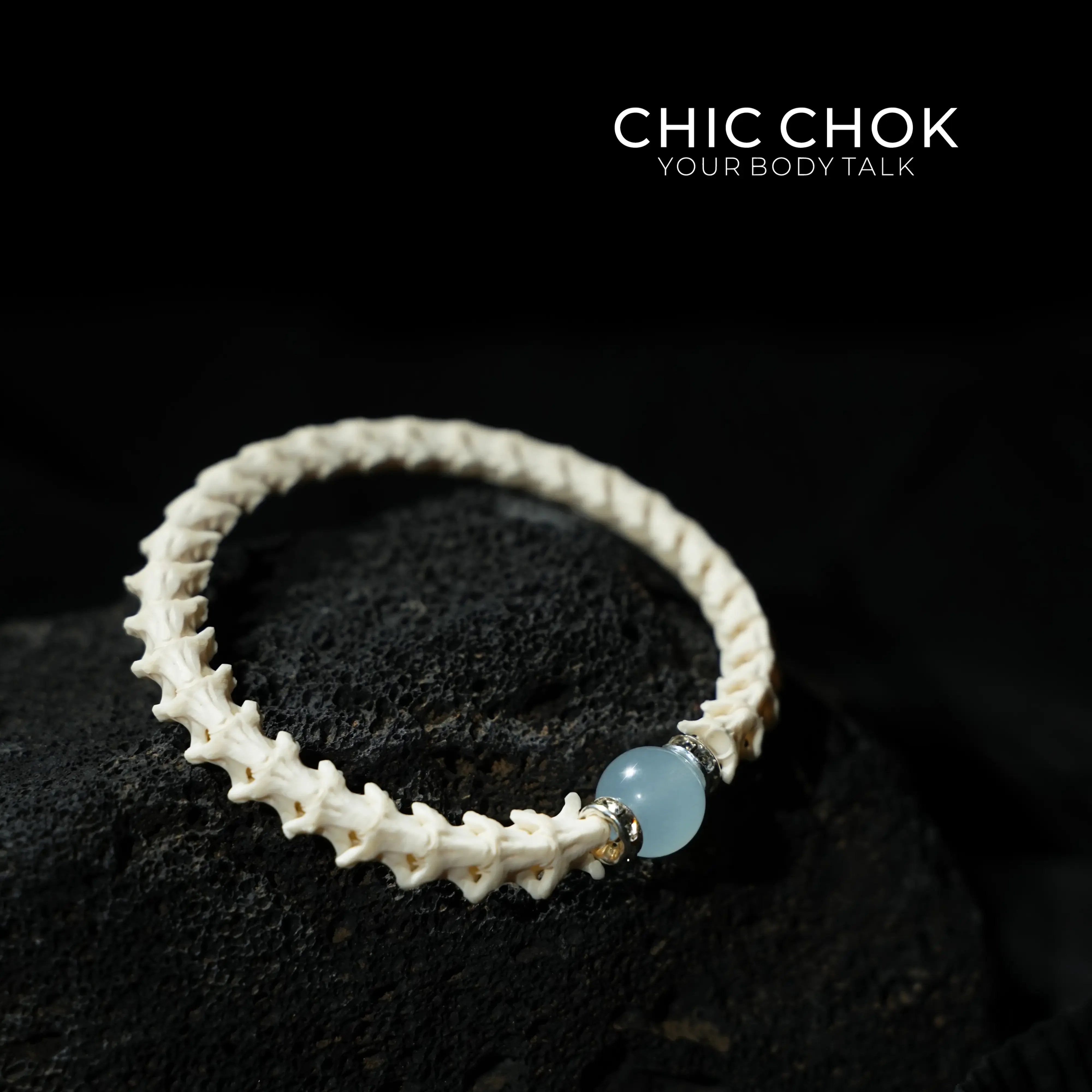 Snake Bone Light Blue Bracelet - CHICCHOK