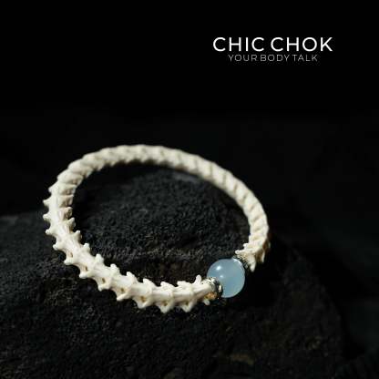 Snake Bone Light Blue Bracelet - CHICCHOK