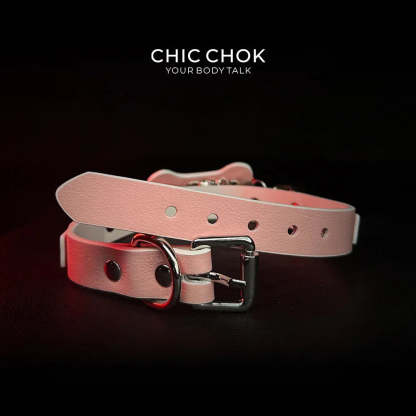 CHICCHOK [Puppy Love] Fashion Cute and Lovely Style, Shiny Bone Shape Pendant Daily Wear Leather Necklace Choker slipchaincollarwomen - CHICCHOK