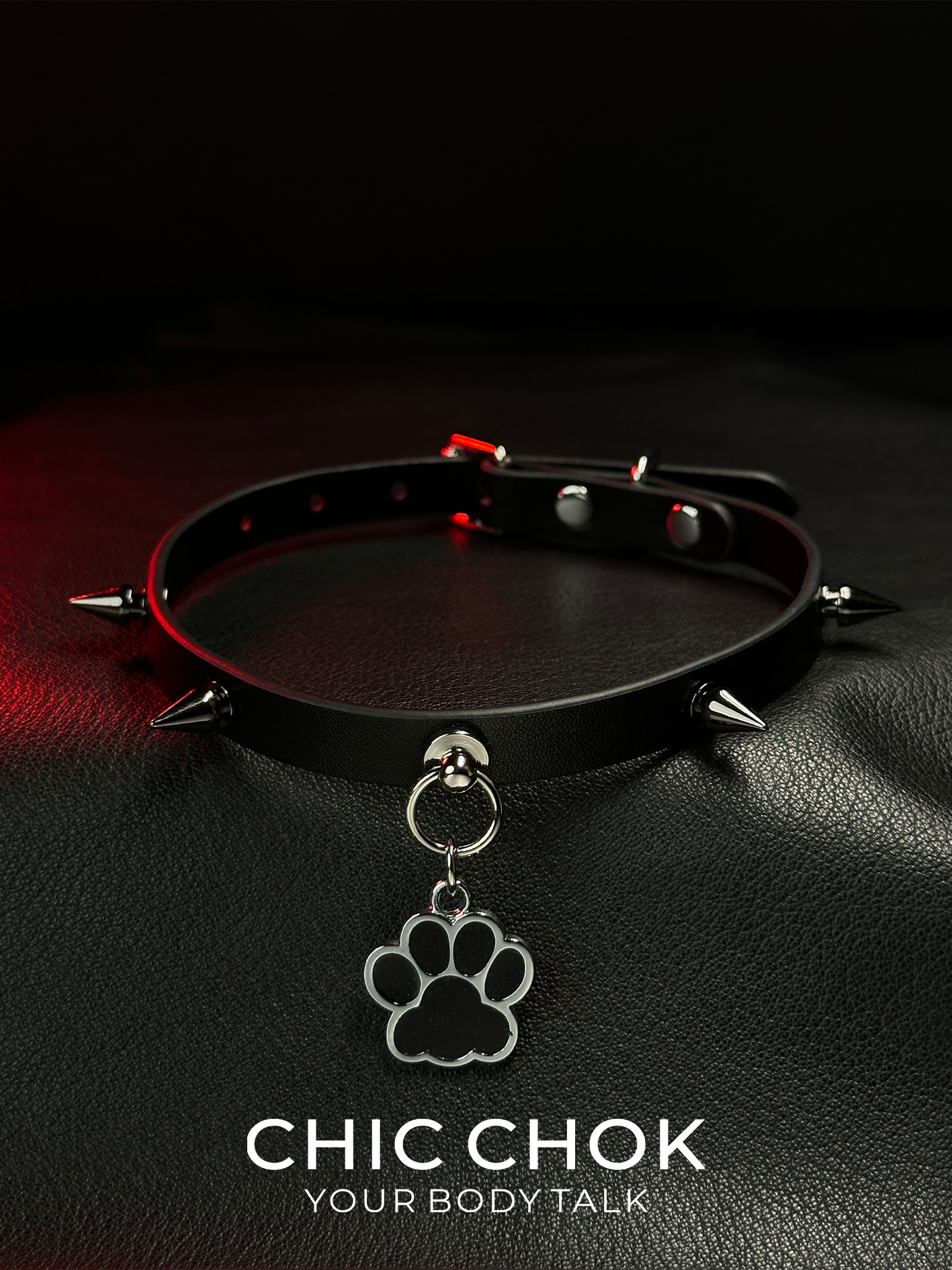 CHICCHOK Spiky Pup Choker - Gothic Puppy-Themed Spiked Collar
