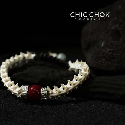 Red-Eyed Scaled Bone Bracelet