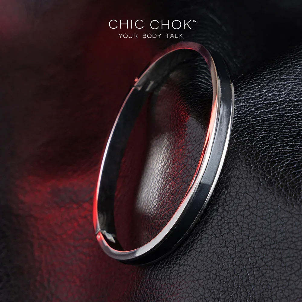 CHICCHOK [Abyss] - Stainless Steel Black Alligator Non-Adjustable Bracelet - CHICCHOK