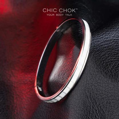 CHICCHOK [Angel Pulse] - Stainless Steel White Lizard Hide Non-adjustable Bracelet - CHICCHOK