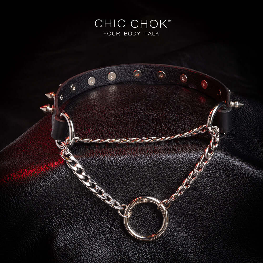 chicchok reversible spiked betty choker o-ring design sweet pain cool vibe adjustable fit