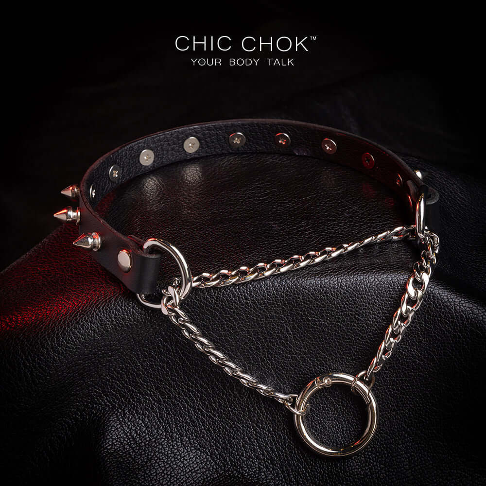chicchok reversible spiked betty choker o-ring design sweet pain cool vibe adjustable fit