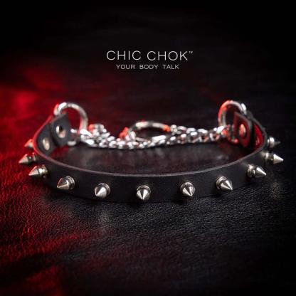 CHICCHOK [Betty] - O Ring Closure Reversible Pulling Spikes Fashion Choker - CHICCHOK