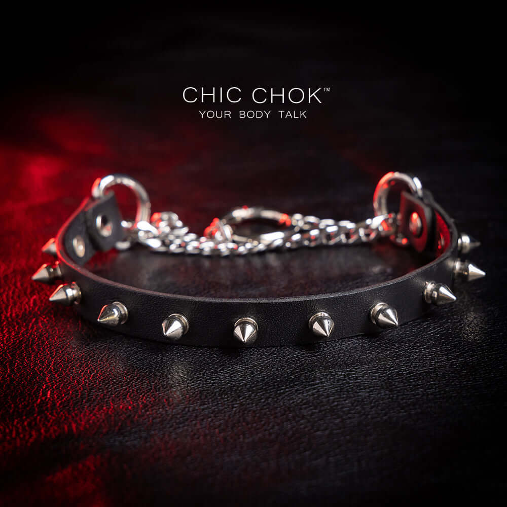 chicchok reversible spiked betty choker o-ring design sweet pain cool vibe adjustable fit