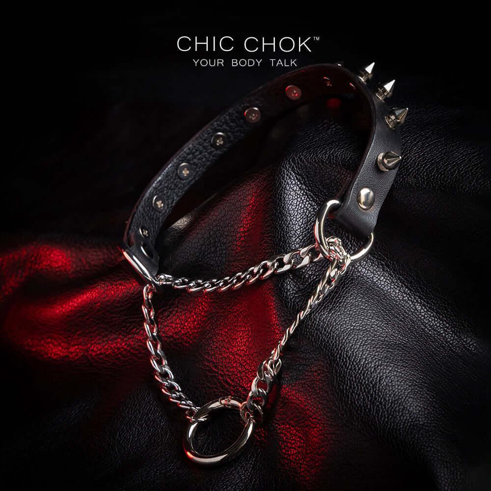 CHICCHOK [Betty] - O Ring Closure Reversible Pulling Spikes Fashion Choker - CHICCHOK