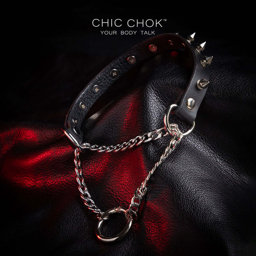 chicchok reversible spiked betty choker o-ring design sweet pain cool vibe adjustable fit