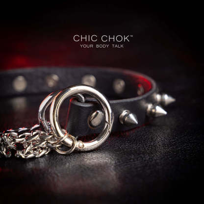 chicchok reversible spiked betty choker o-ring design sweet pain cool vibe adjustable fit