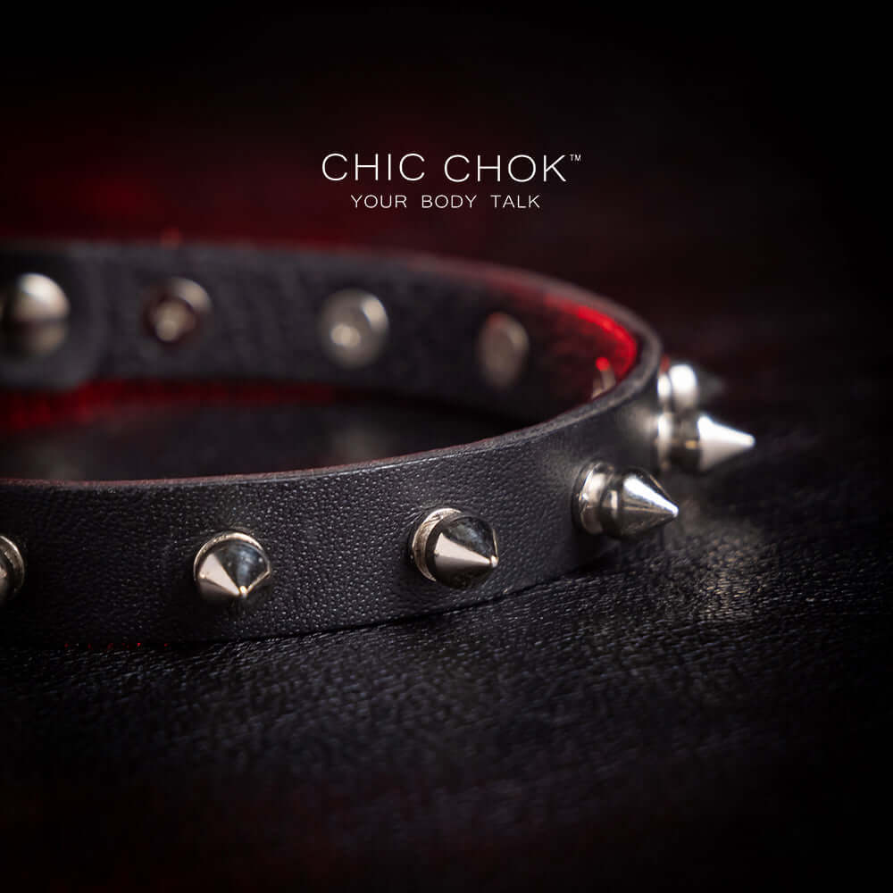chicchok reversible spiked betty choker o-ring design sweet pain cool vibe adjustable fit
