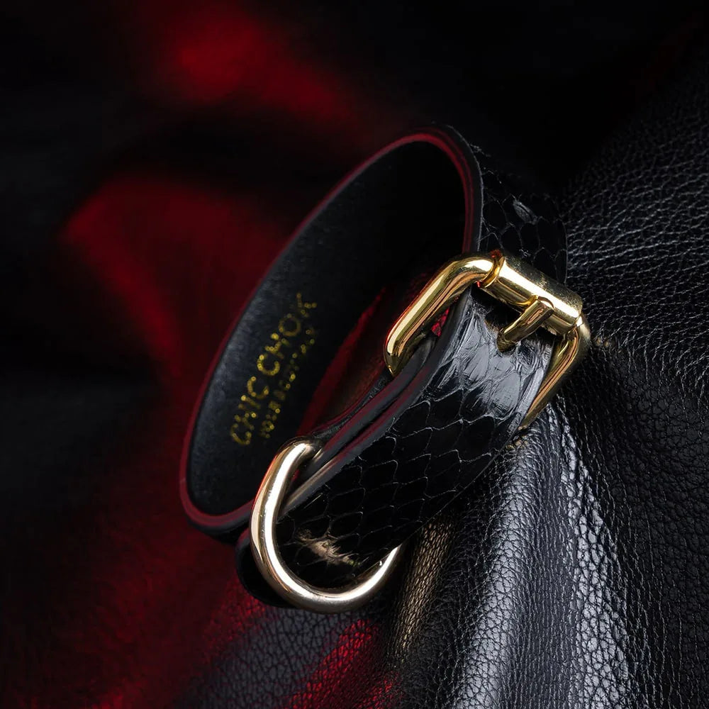 CHICCHOK [Conqueror] - Black Python Stylish Adjustable Bracelet - CHICCHOK