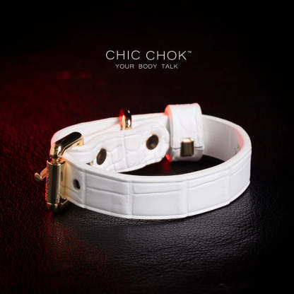 CHICCHOK [Daylight Chaser] bracelet, exquisite and timeless charm. Adjustable bracelet made of premium white leather with exquisite crocodile pattern, luxurious and durable.
