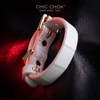 CHICCHOK [Daylight Chaser] bracelet, exquisite and timeless charm. Adjustable bracelet made of premium white leather with exquisite crocodile pattern, luxurious and durable.