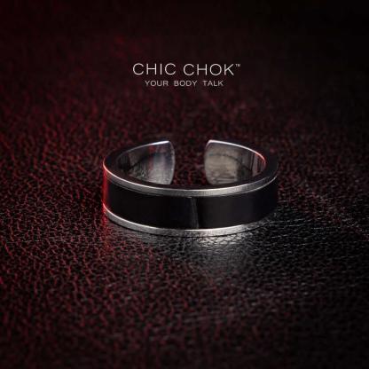 CHICCHOK Black Silver Classic Open Ring Dr. Lecter - Metallic Ring - CHICCHOK
