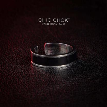 CHICCHOK Black Silver Classic Open Ring Dr. Lecter - Metallic Ring - CHICCHOK