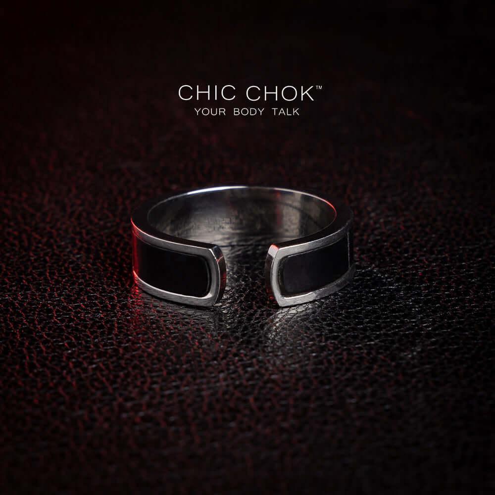 CHICCHOK Black Silver Classic Open Ring Dr. Lecter - Metallic Ring - CHICCHOK