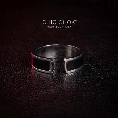 CHICCHOK Black Silver Classic Open Ring Dr. Lecter - Metallic Ring - CHICCHOK