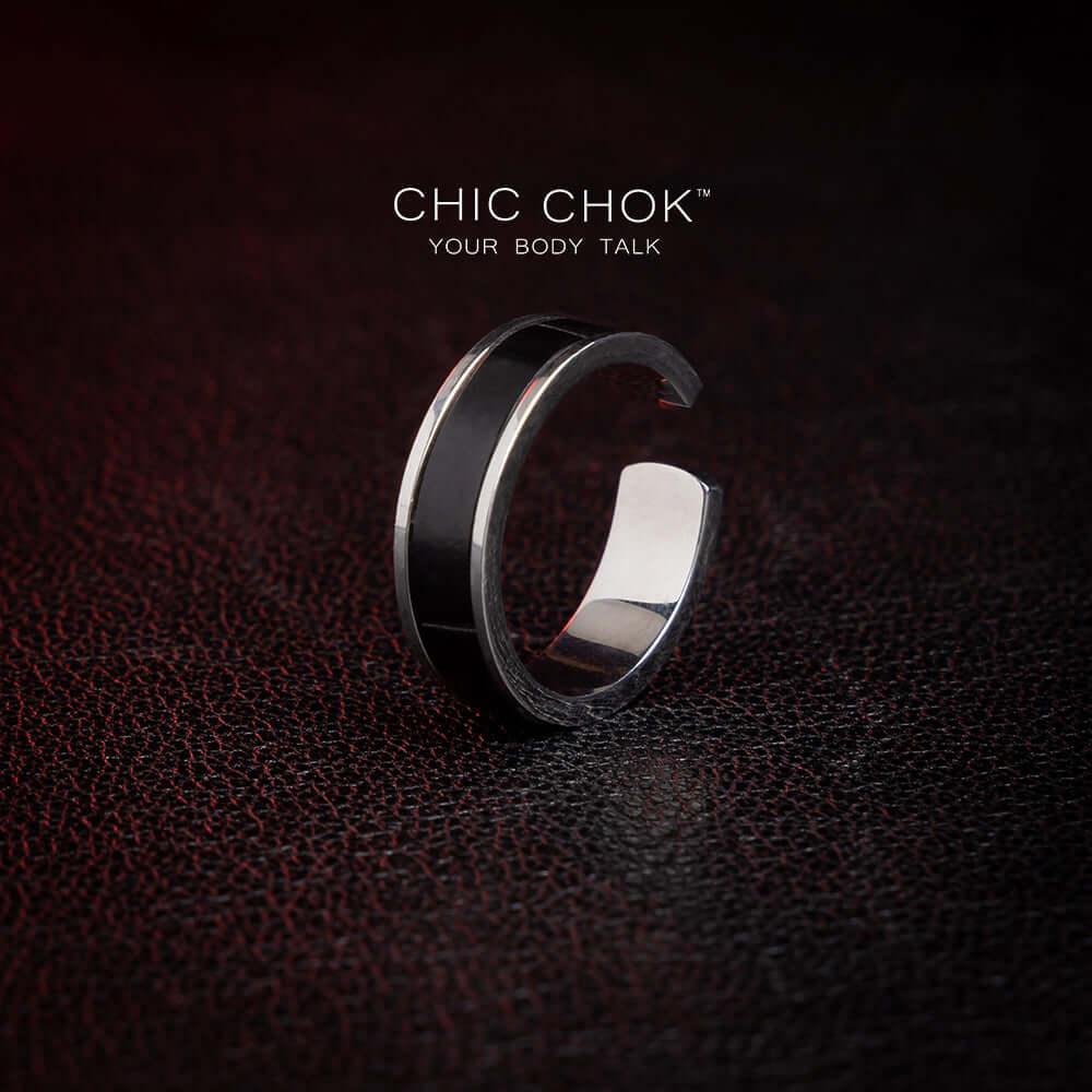 CHICCHOK Black Silver Classic Open Ring Dr. Lecter - Metallic Ring - CHICCHOK