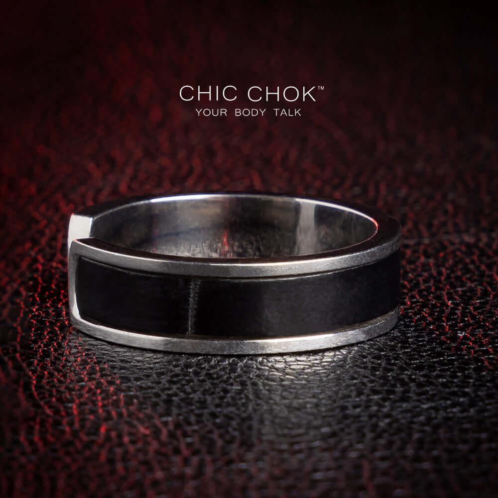 CHICCHOK Black Silver Classic Open Ring Dr. Lecter - Metallic Ring - CHICCHOK
