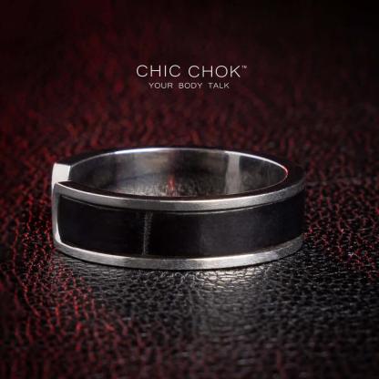 CHICCHOK Black Silver Classic Open Ring Dr. Lecter - Metallic Ring - CHICCHOK