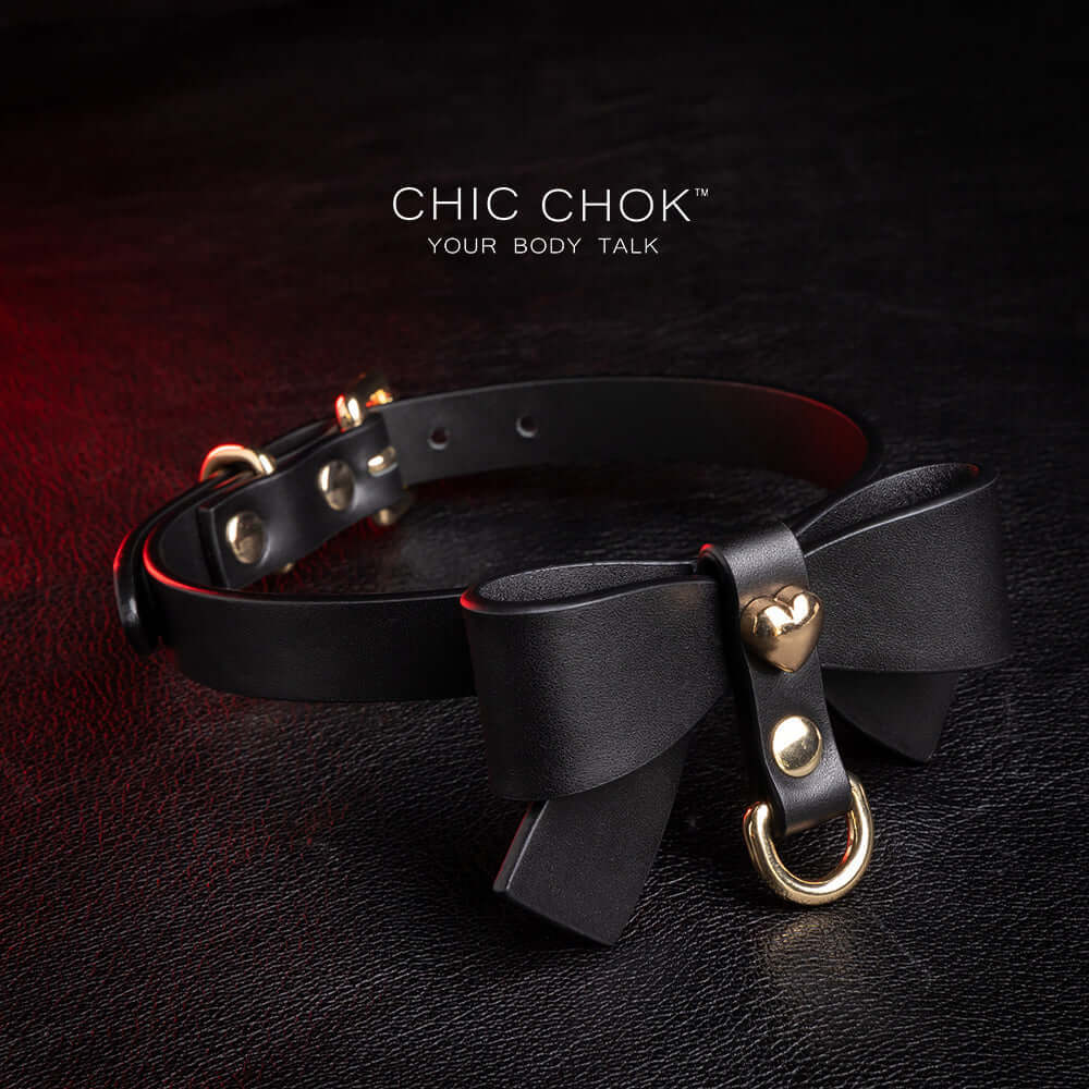 chicchok fristlove black collar, Butterfly necklace High-quality leather, handmade