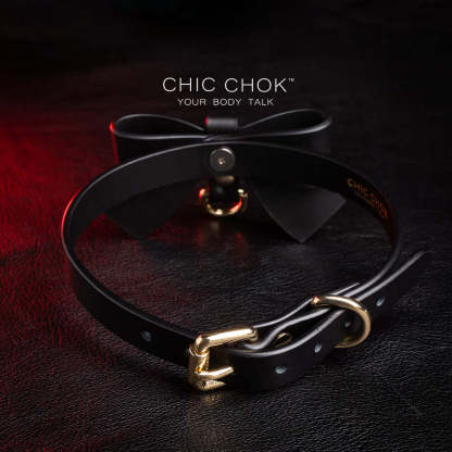 chicchok fristlove black collar, Butterfly necklace High-quality leather, handmade