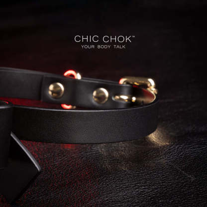 chicchok fristlove black collar, Butterfly necklace High-quality leather, handmade
