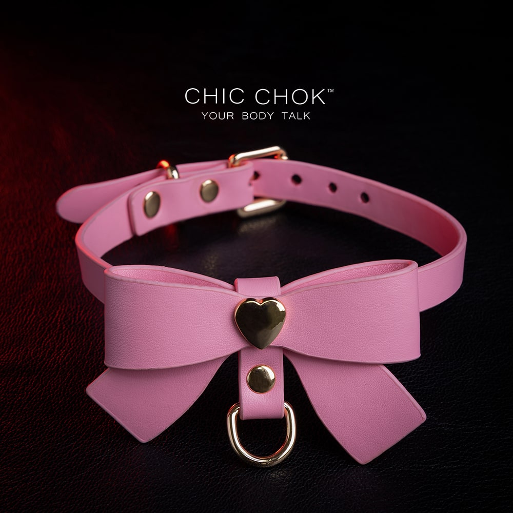 chicchok fristlove black collar, Butterfly necklace High-quality leather, handmade , pink choker