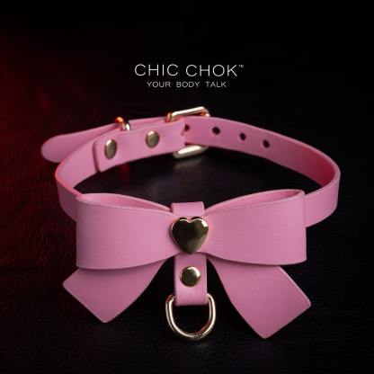 chicchok fristlove black collar, Butterfly necklace High-quality leather, handmade , pink choker