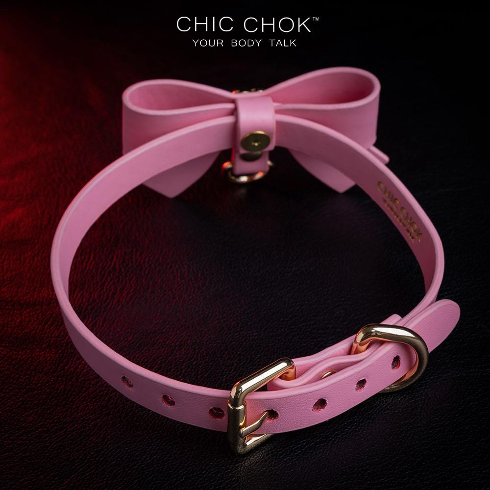chicchok fristlove black collar, Butterfly necklace High-quality leather, handmade , pink choker