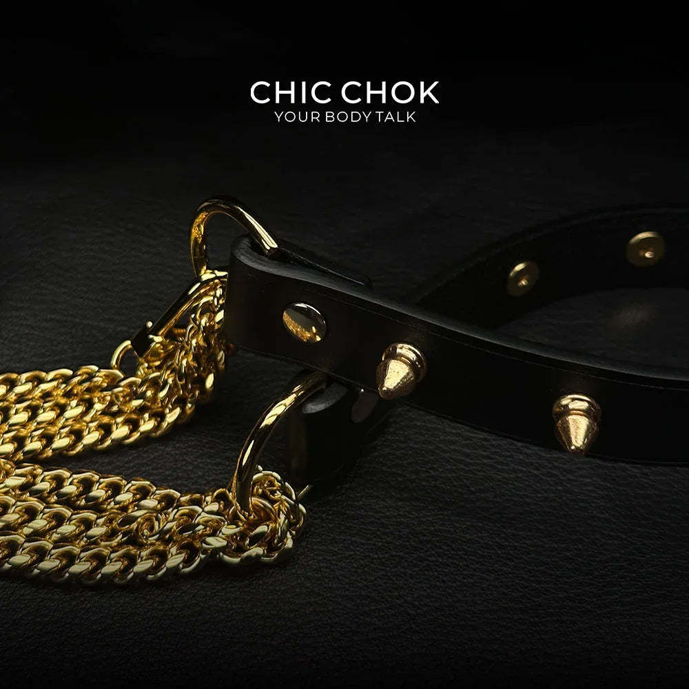 CHICCHOK [Spiked Breathless] Black Choker With Spikes Stylish Pulling Choker Necklace Spikes - CHICCHOK - Choker