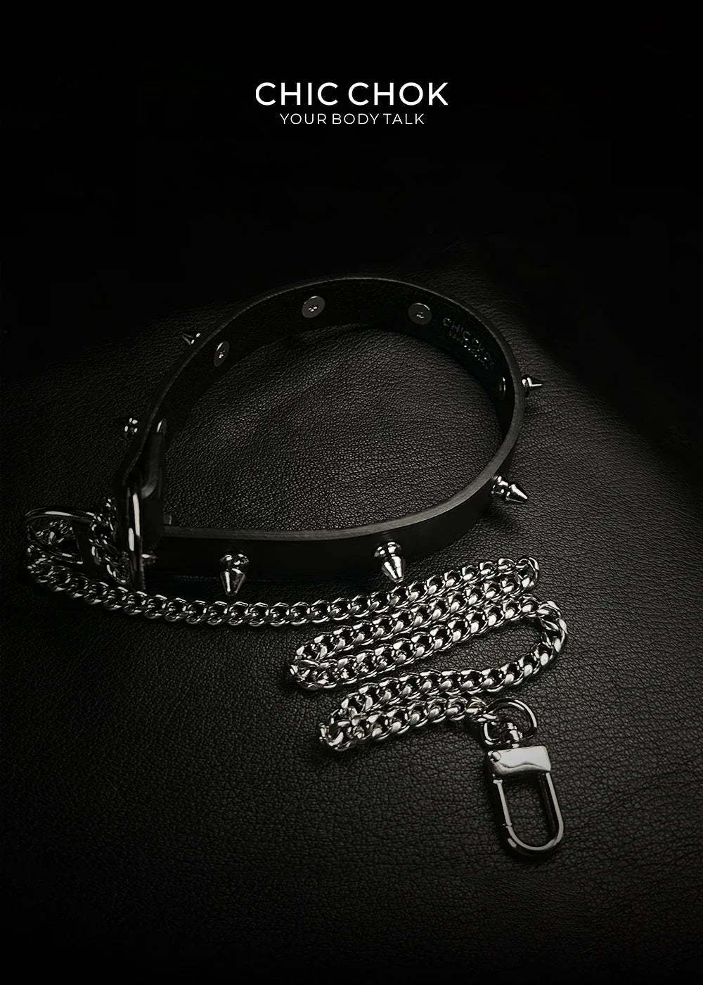CHICCHOK [Spiked Breathless] Black Choker With Spikes Stylish Pulling Choker Necklace Spikes - CHICCHOK - Choker