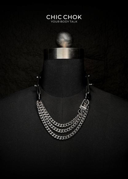 CHICCHOK [Spiked Breathless] Black Choker With Spikes Stylish Pulling Choker Necklace Spikes - CHICCHOK - Choker