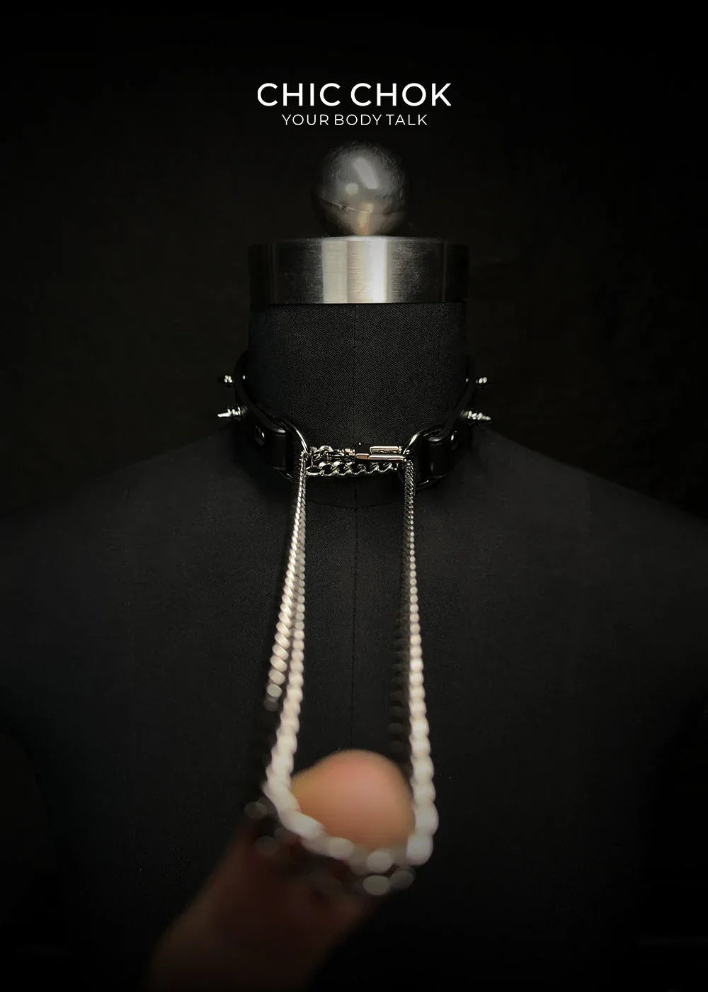 CHICCHOK [Spiked Breathless] Black Choker With Spikes Stylish Pulling Choker Necklace Spikes - CHICCHOK - Choker