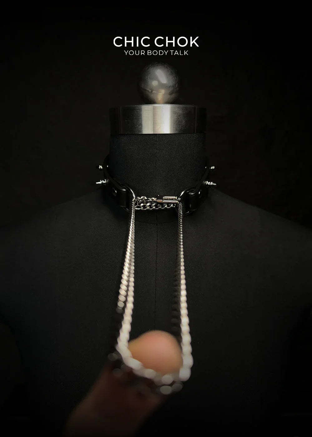 CHICCHOK [Spiked Breathless] Black Choker With Spikes Stylish Pulling Choker Necklace Spikes - CHICCHOK - Choker