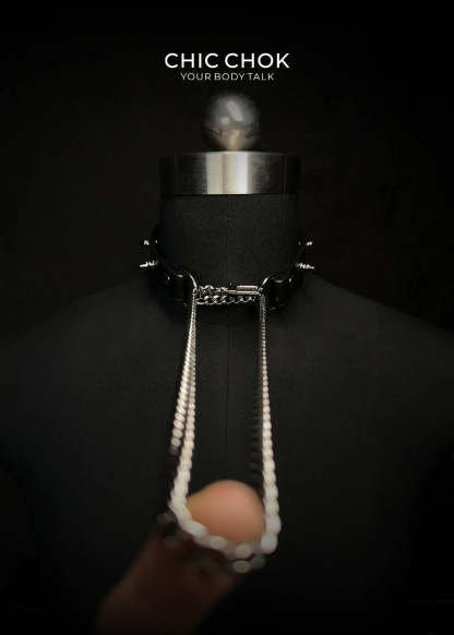 CHICCHOK [Spiked Breathless] Black Choker With Spikes Stylish Pulling Choker Necklace Spikes - CHICCHOK - Choker