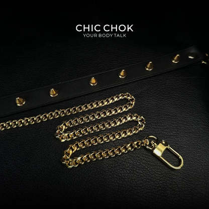 CHICCHOK [Spiked Breathless] Black Choker With Spikes Stylish Pulling Choker Necklace Spikes - CHICCHOK - Choker