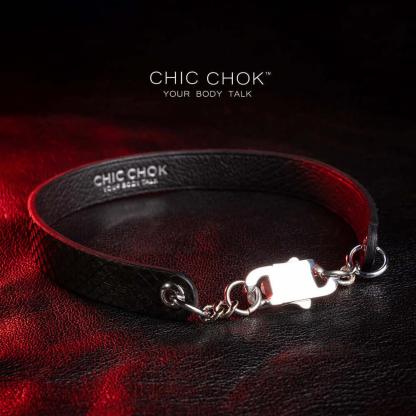 CHICCHOK [Night Watchman] - Black Python Fashion Front Lobster Clasp Daily Choker - CHICCHOK