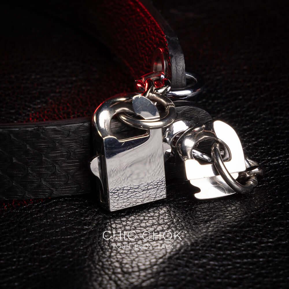 CHICCHOK [Night Watchman] - Black Python Fashion Front Lobster Clasp Daily Choker - CHICCHOK