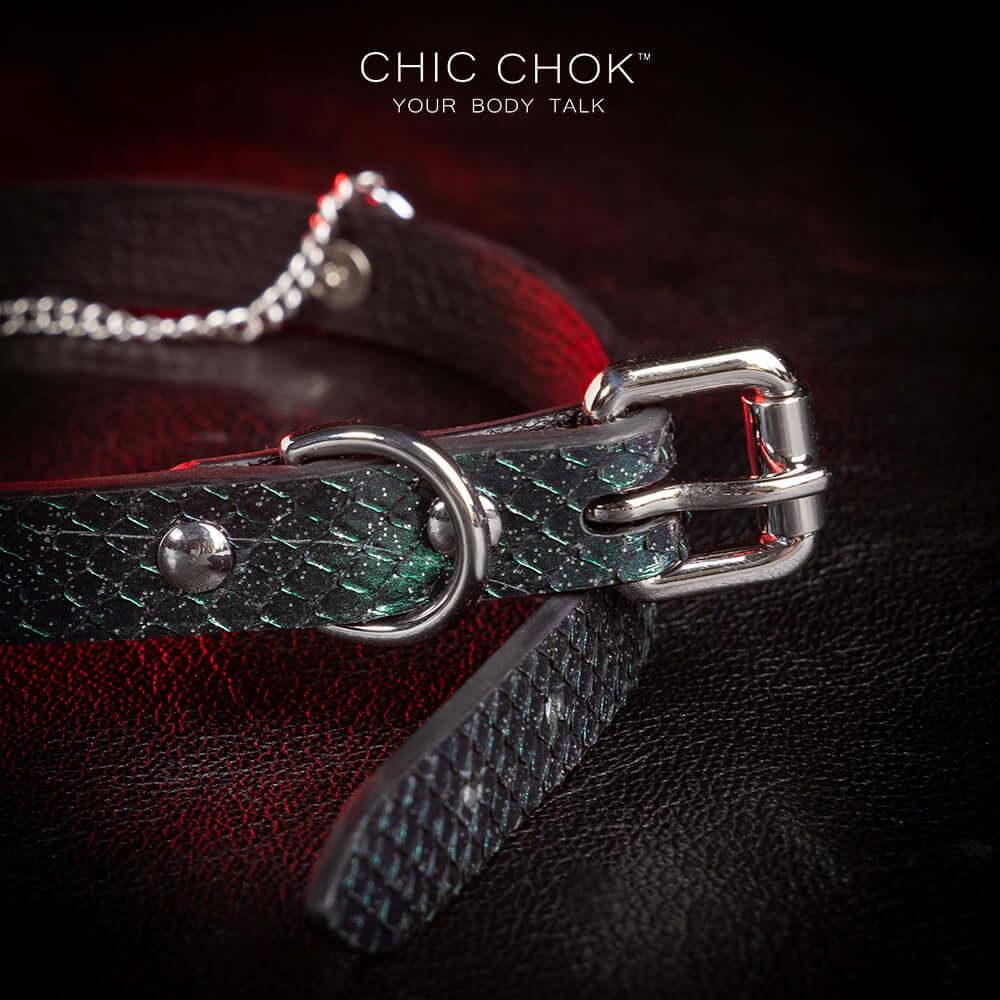 CHICCHOK [Gothic Nocturne] - Choker, Dark Theme, Silver Skull - CHICCHOK
