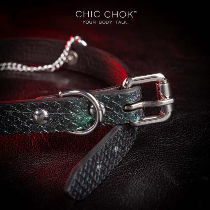 CHICCHOK [Gothic Nocturne] - Choker, Dark Theme, Silver Skull - CHICCHOK