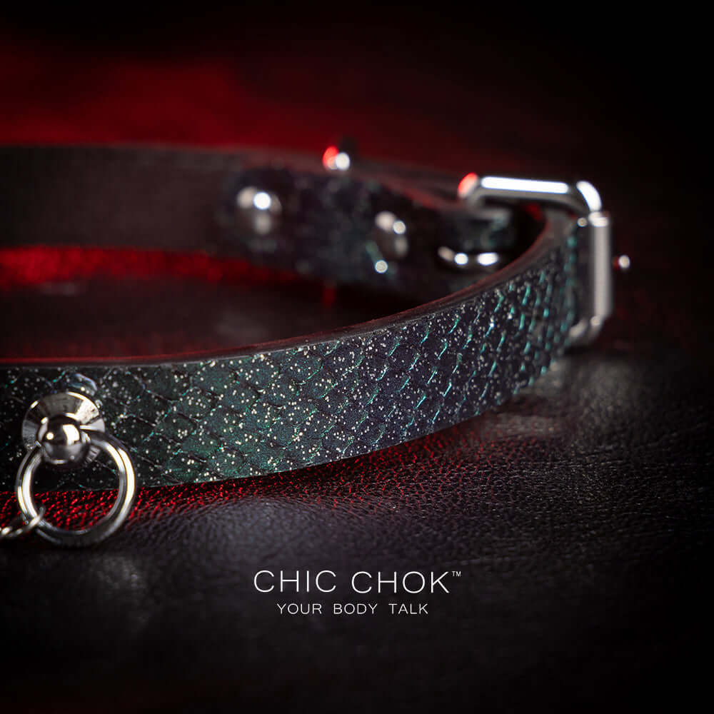 CHICCHOK [Nocturne-Collar] Leather necklace, Gothic style. Handmade, unique style