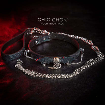 CHICCHOK [Nocturne-Collar] Leather necklace, Gothic style. Handmade, unique style