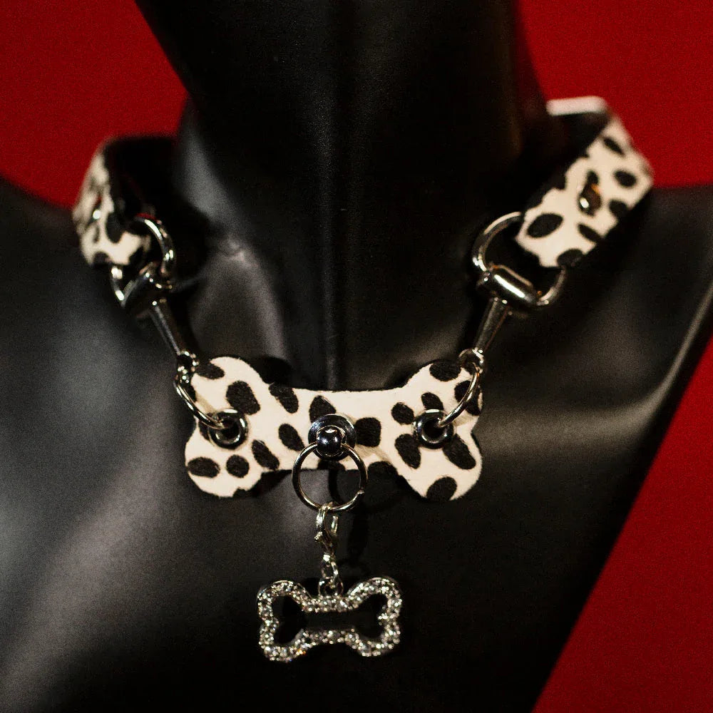 CHICCHOK [Spotty Pup] - Classic Black Dots Horse Hair Adjustable Fashion Choker - CHICCHOK
