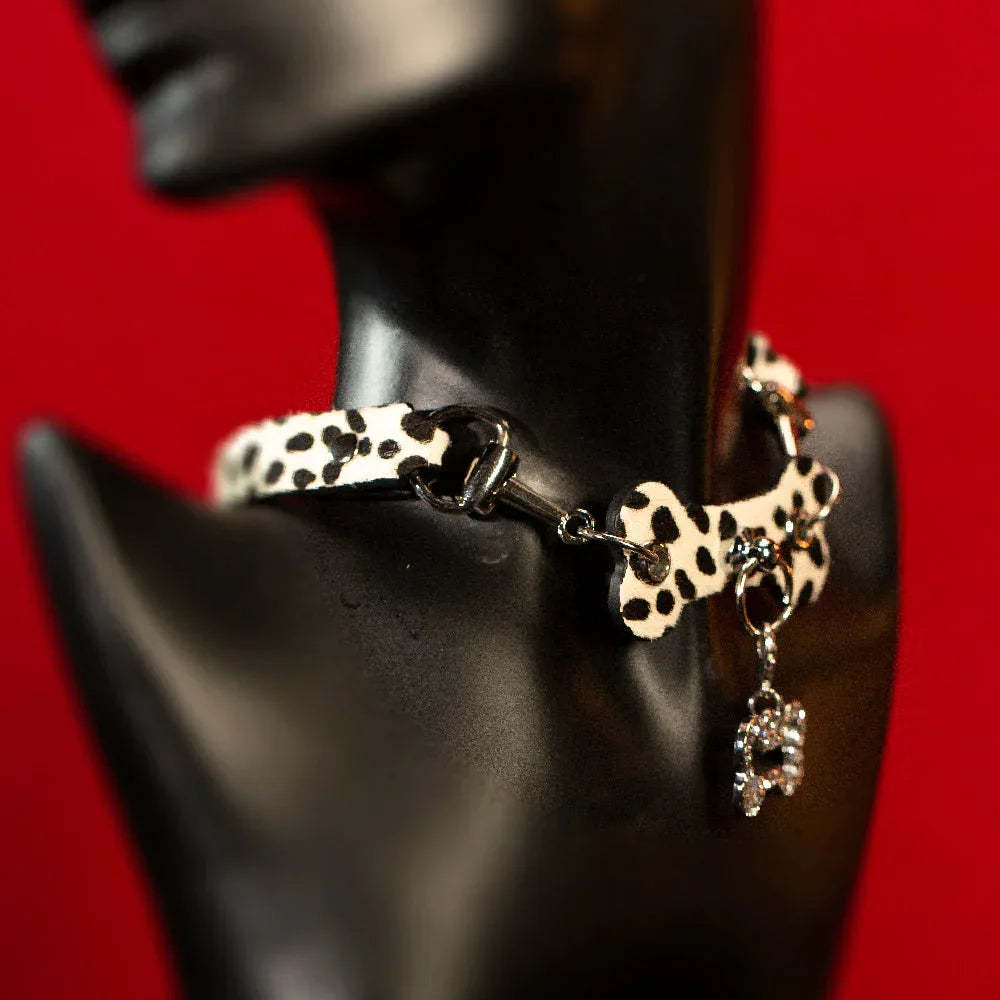 CHICCHOK [Spotty Pup] - Classic Black Dots Horse Hair Adjustable Fashion Choker - CHICCHOK