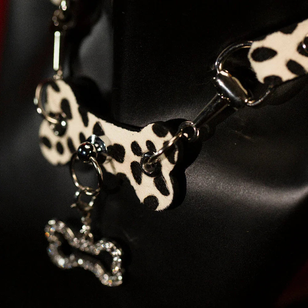CHICCHOK [Spotty Pup] - Classic Black Dots Horse Hair Adjustable Fashion Choker - CHICCHOK